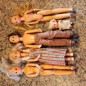 Vintage 1973 The Sunshine Family Dolls, Set of 5